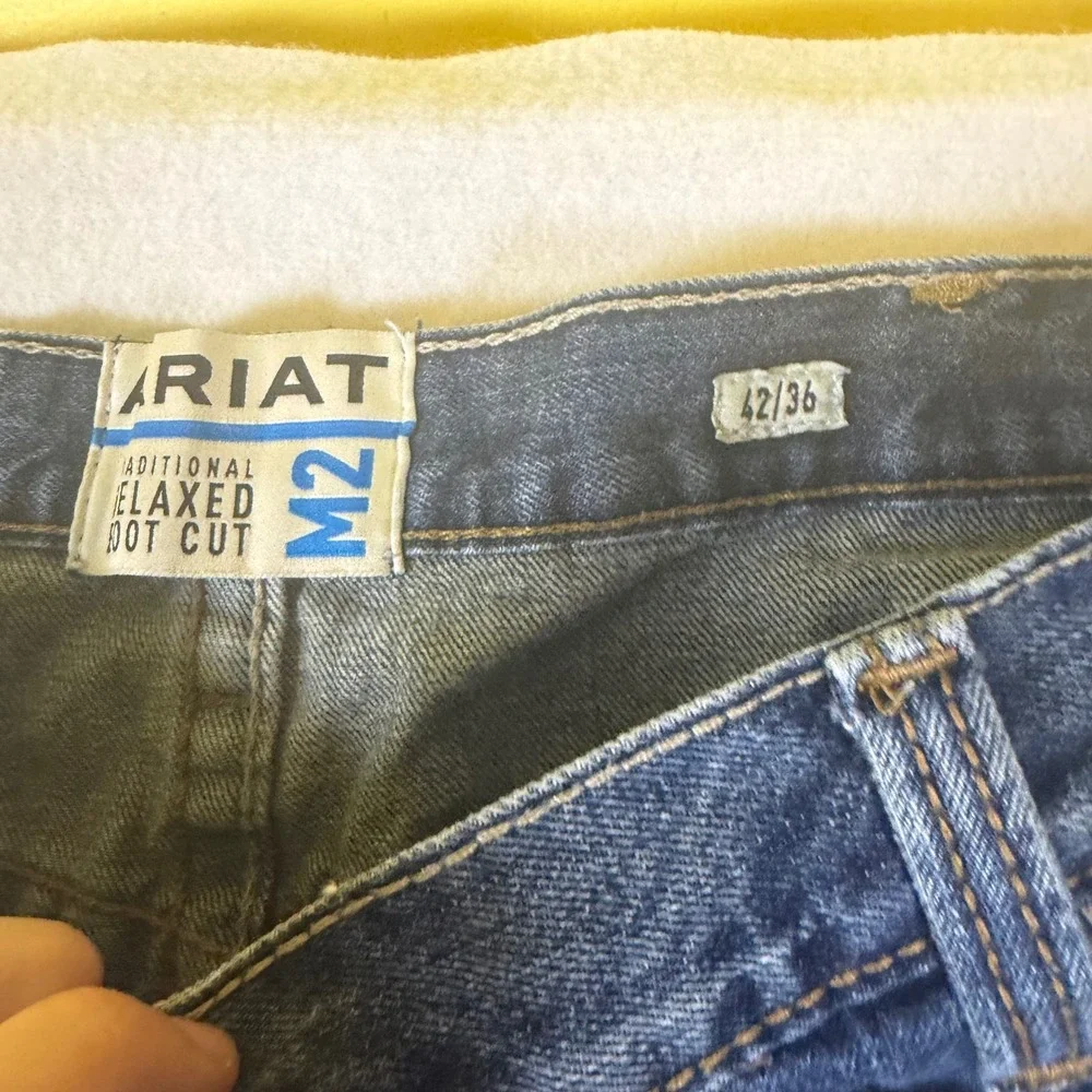 Ariat M2 Traditional Relaxed Boot Cut Jeans Mens 42x36 Blue Denim Western Work
